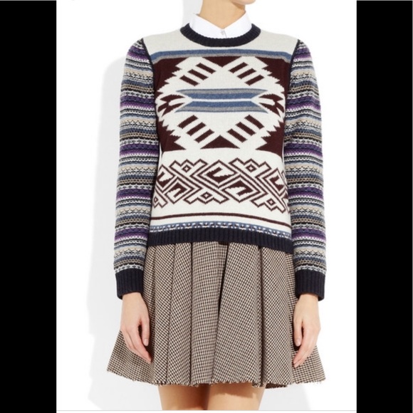 Ethnic Pattern Wool Sweater - Picture 7 of 8